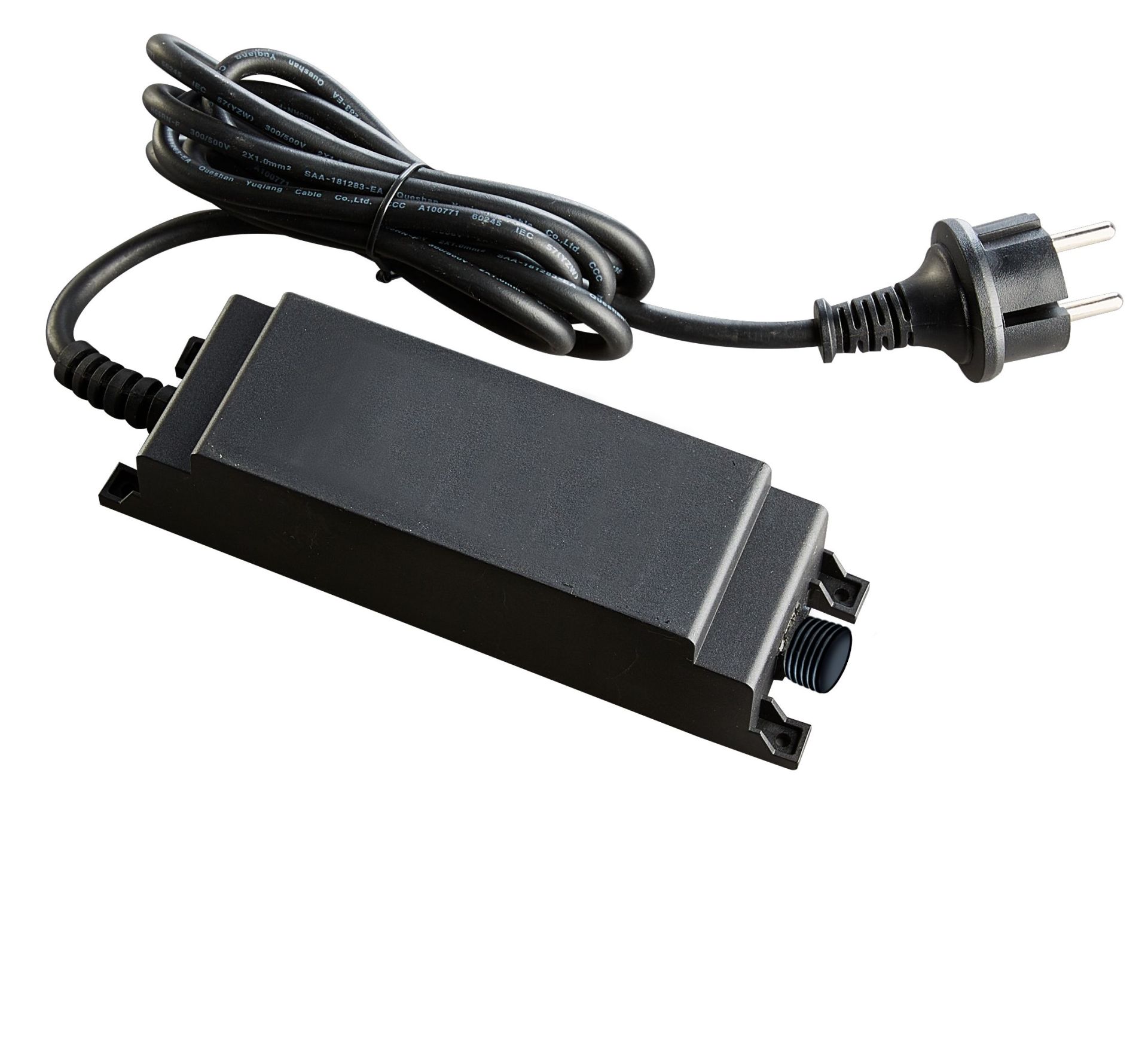 HEICONNECT Netzteil 0-30 Watt IP44 12 Volt DC schwarz 2m Anschlussleitung und Stecker